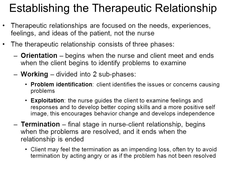 Therapeutic nurse patient relationship
